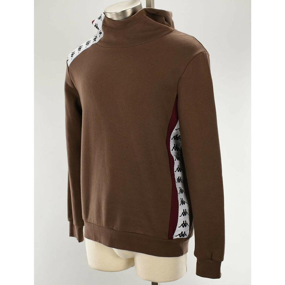 KAPPA Mens Gray Russett Red Dahlia BANDA DELOV 2 Hoodie Sweatshirt SMALL NWT